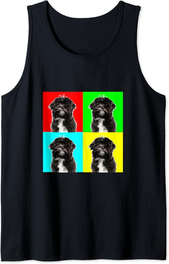 Pop Art Dog Lhasa Apso Tank Top Amazon.co.uk Fashion